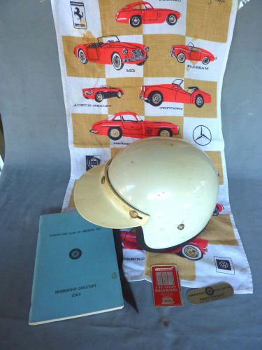 Vtg sports car club of america scca scta racing helmet plaques memorabilia healy