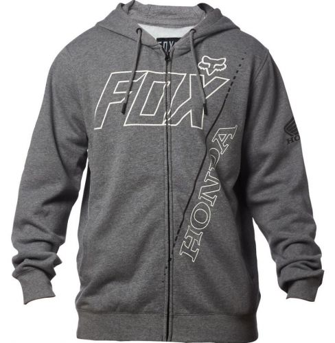 2017 fox racing gray honda premium full zip fleece hoodie cotton poly all sizes