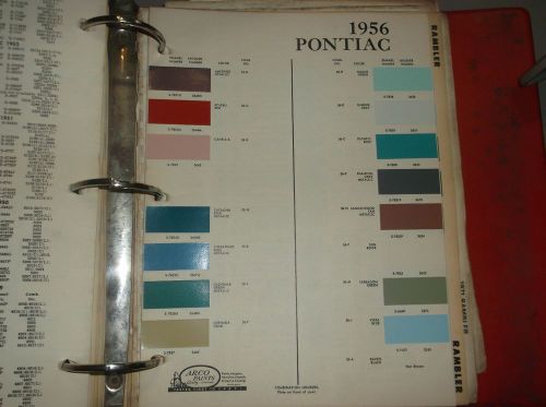 1956 pontiac color chip sheet brochure