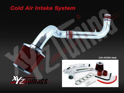 Jdm red 94-01 integra ls/rs/gs/se 1.8l cold air intake + filter 2.75" pipe