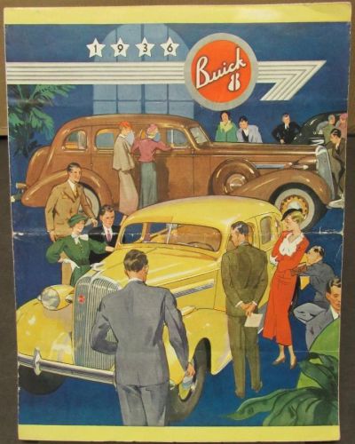 1936 buick eight series 40 60 80 90 automobile color sales brochure original