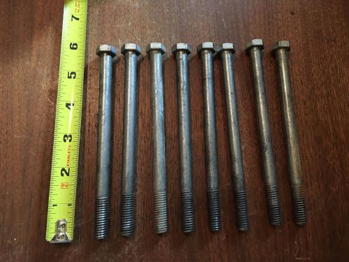 Lot of 8 the s30400 stainless steel bolts 3/8&#034; - 16  x 5-1/2&#034; long marine grade