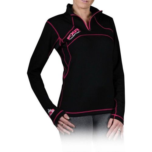 Fxr expedition womens 48% merino 1/4 zip pullover black