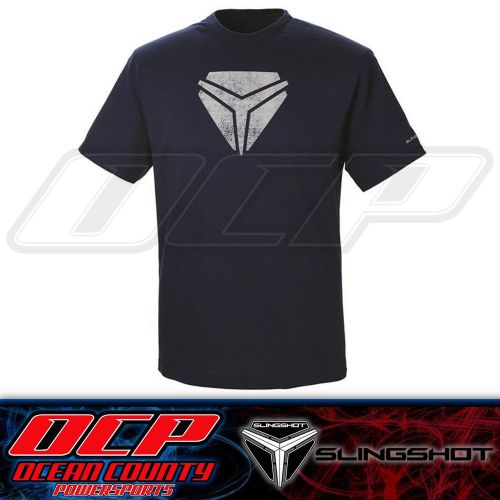 Brand new pure polaris slingshot oem men&#039;s vintage shield tee shirt - navy/gray