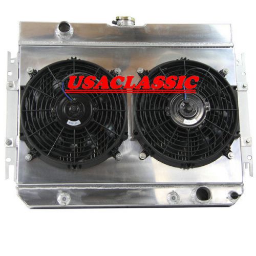 3 row aluminum radiator shroud fan for impala many chevy gm cars 1963-68