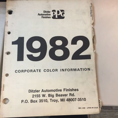 Ppg 1982 domestic/corporate/commercial color information - color chip book