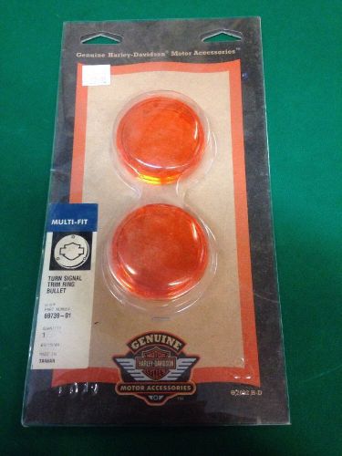 Harley davidson multi fit turn signal trim ring bullet 69739 -01 new