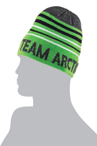 Arctic cat adult team arctic stripes beanie / hat - gray / lime green 5263-055
