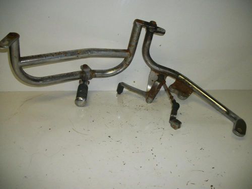 93 yamaha virago xv 750 left crash bar w / shifter &amp; linkage &amp; peg h28