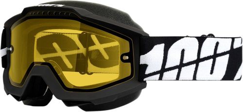 100% accuri snow goggles black w/yellow lens 50203-061-02