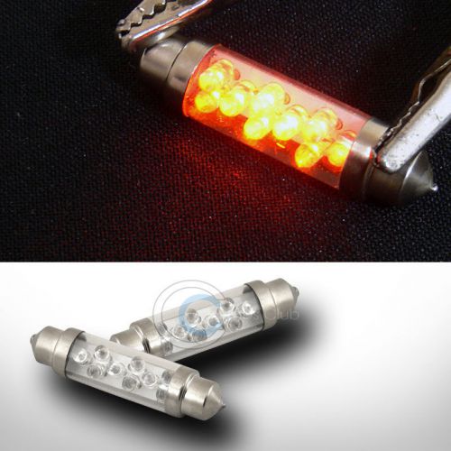 2x amber 44mm festoon 9 count led light bulb trunk/license plate 563 564 569 578