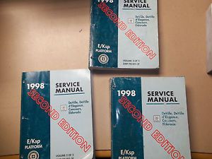 1998 cadillac deville/deville/d&#039;elegance/concours/eldorado service manual 2nd ed