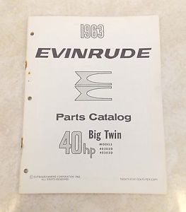 1963  evinrude outboard motor big twin 40 hp horsepower 40302d &amp; 40303d