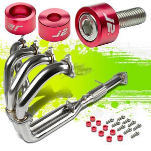 J2 for h23/bb2 stainless exhaust manifold 4-2-1 header+red washer cup bolt