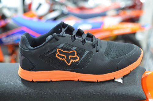 Fox racing motion evo performance/casual men&#039;s running shoe black/orange sz 10.5