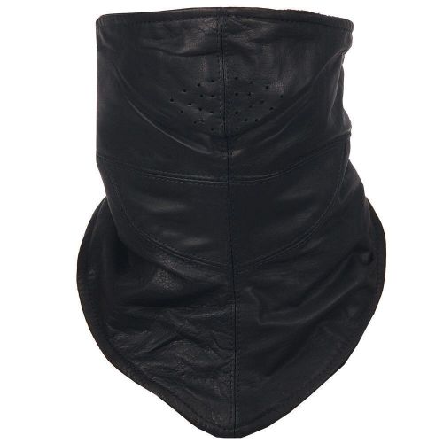 Wilsons leather motorcycle face mask. black leather fleece lined. nwp