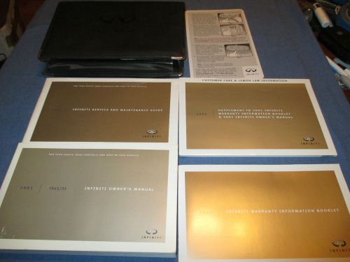 2005 infiniti fx35 fx45 fx 35 45  owners manual set w/ case