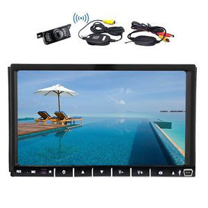 In dash dvd player double din 7&#034;car video radio stereo bluetooth wireless camera