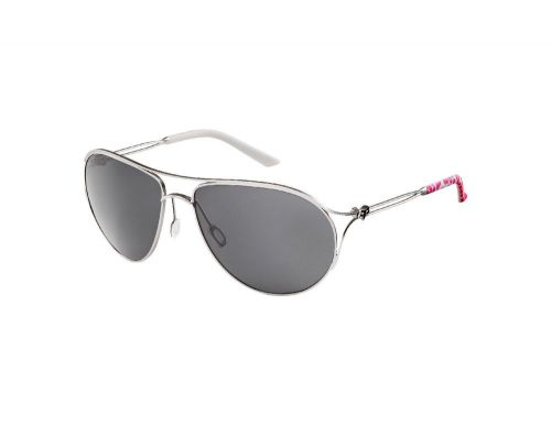 Fox womens the stella sunglasses satin silver pink cheetah frame grey lens