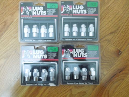 4 new packages of gorilla chrome short shank mag lug nuts 12 x 1.25 73127sm