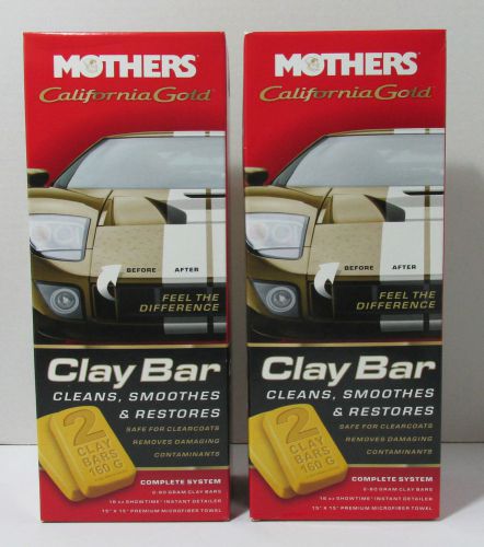 X2 brand new mothers 07240 california gold clay bar system paint saving kit