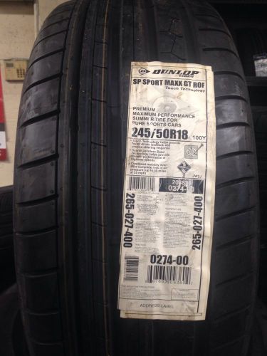 1 new dunlop sp sport maxx gt dsst runelat tire 245 50 18 bmw oe  dot 1912