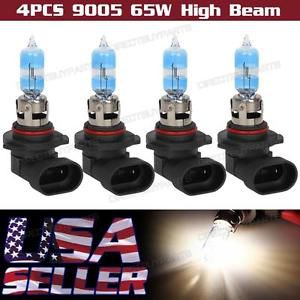 4x 9005 65w high beam headlamp halogen 5500k super white for toyota