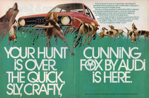 Vintage original 1973 audi fox magazine advertisement 10 3/4&#034; x 16&#034;