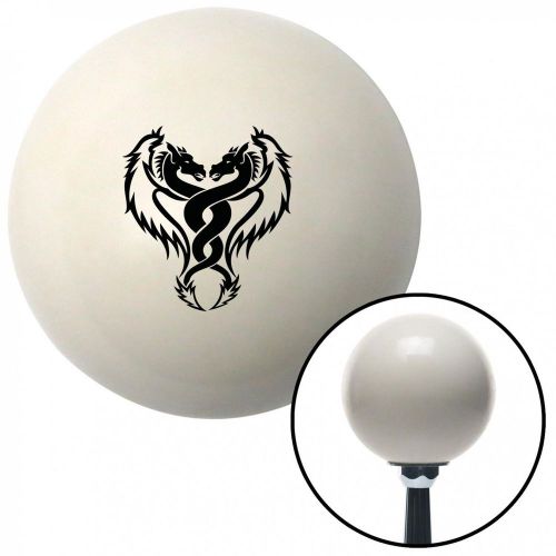 Black dual dragons ivory shift knob with 16mm x 1.5 insert circle track hotrod