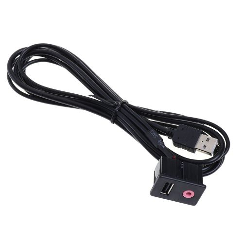 Car boat dash flush mount usb port 3.5mm aux extension cable lead mounting panel