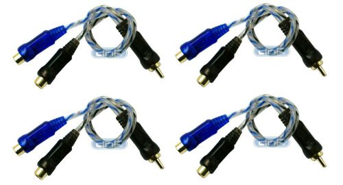 4 pack 6&#034; 100% copper rca audio cable &#034;y&#034; adapter splitter 2 female 1 male