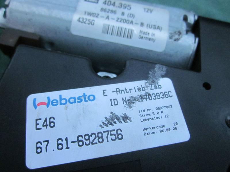 BMW E46 M3 3 SERIES SUN ROOF MOTOR OEM 330 325 330CI 325CI, US $99.00, image 3