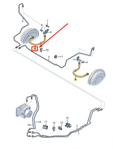 Audi Q4 E-Tron rear brake hose 1EA611775A NEW ORIGINAL-, US $, image 2