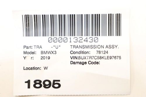 2019 BMW X3 Transmission Assy., US $10,000.00, image 5