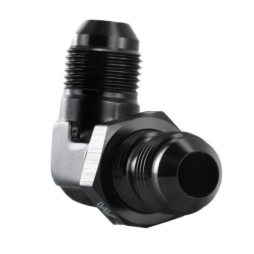 -8 an 90° degree bulk head fitting with nut fuel / oil / water 8 an black