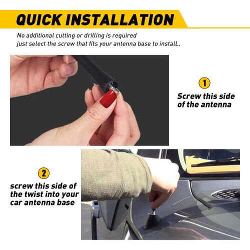 21&#034; black stainless mast antenna radio am/fm for 1995-2016 toyota tacoma power