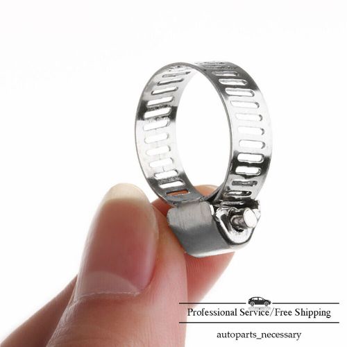 New 50pcs HOSE CLAMPS 3/8" to 5/8" Adjustable Steel Band Worm Clip Universal Fit, US $13.95, image 2
