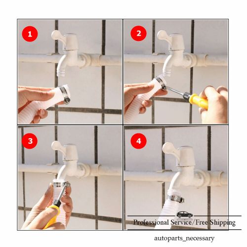 New 50pcs HOSE CLAMPS 3/8" to 5/8" Adjustable Steel Band Worm Clip Universal Fit, US $13.95, image 5