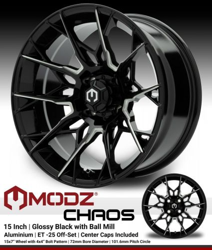 MODZ 15" Chaos Black w/ Ball Mill Golf Cart Wheel and Tire 23x10.00-15 Set of 4, US $1,006.95, image 5