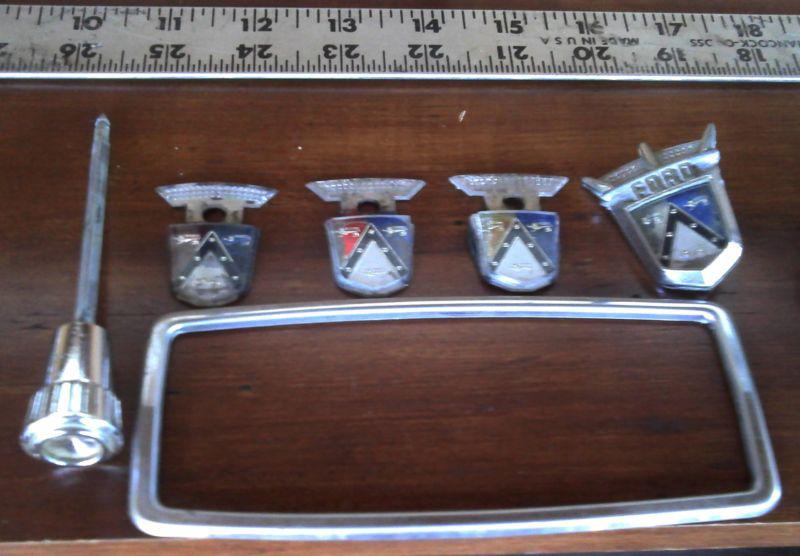 T-Bird Thunderbird 55 56 57USED INTERIOR DOOR HANDLES, BRAKE PEDAL, TRIM EMBLEMS, US $10.00, image 2