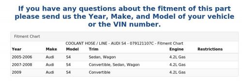 COOLANT HOSE / LINE - AUDI S4 - 079121107C, US $14.19, image 3