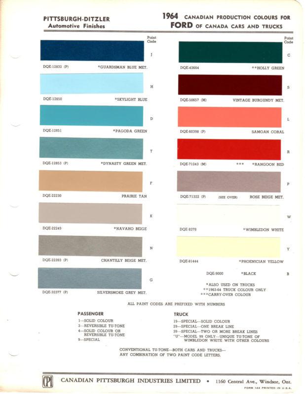 1965 Ford Falcon Paint Colors