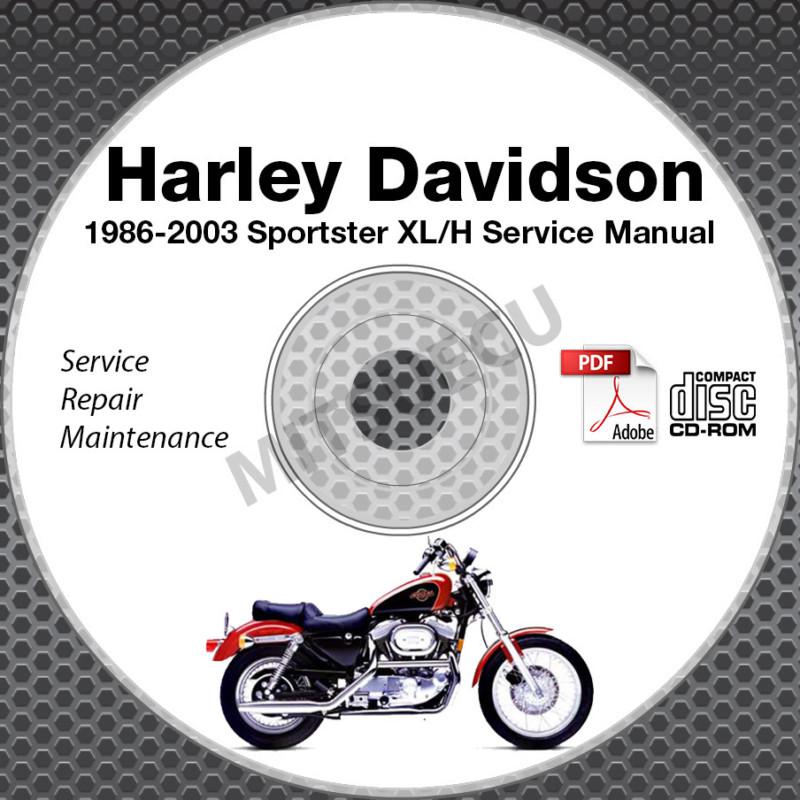 1986-2003 harley davidson sportster xl xlh models service manual cd repair shop