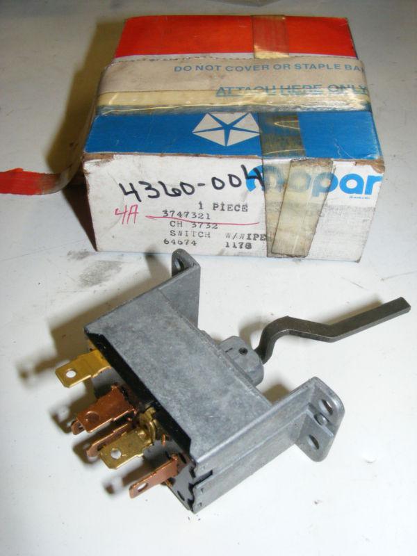1979 dodge aspen plymouth volare wiper washer switch nos new 3747321