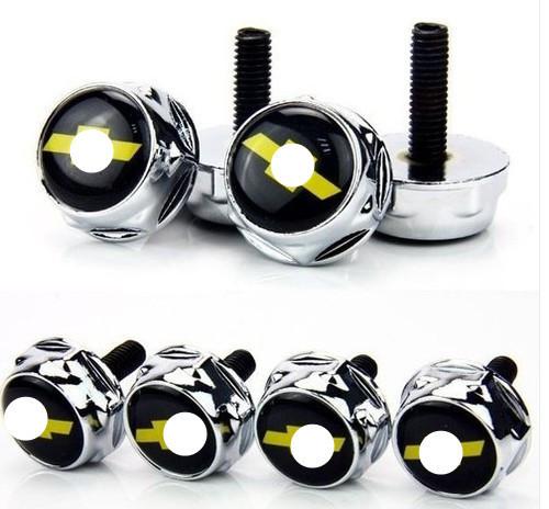 For chevrolet metal chrome steel license plate frame holder bolts screws 4pcs