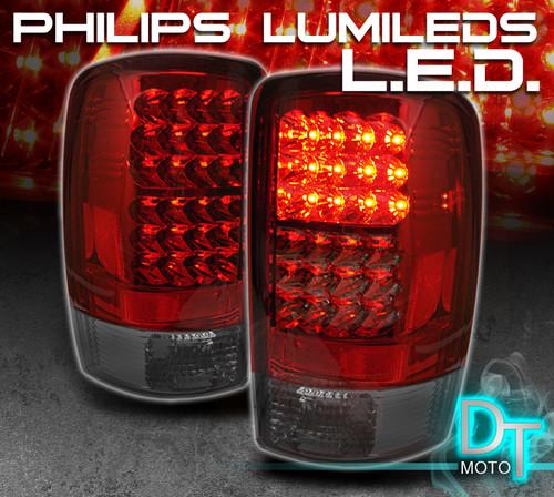 00-06 suburban tahoe yukon philips-led perform red smoked tail lights left+right