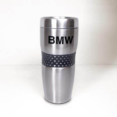 Bmw steel coffee tumbler mug with rubberized grip, official product + free gift