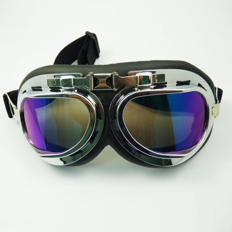  new vintage style aviator pilot cruiser motorcycle neon goggles glasses
