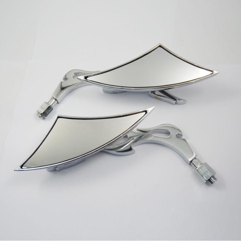 New universal motorcycle chrome rearview mirrors fit for yamaha honda suzuki ...