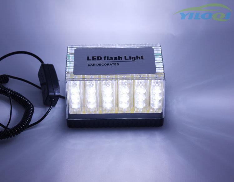 48 led white light waterproof magnets auto car strobe  emergency flash lights